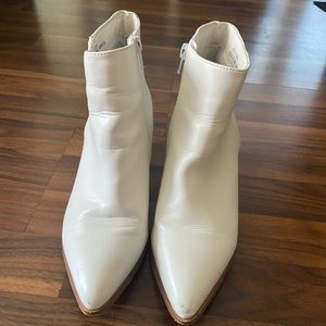 White ankle boots